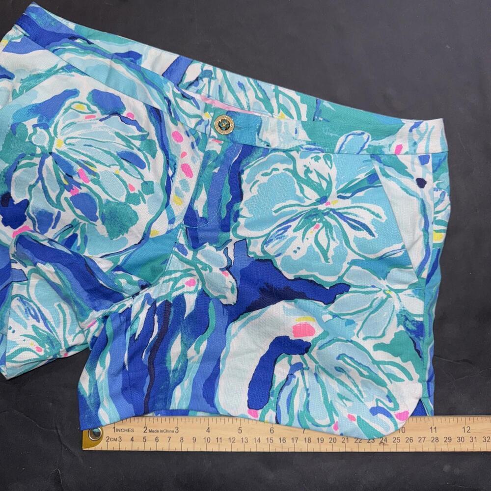 Lilly Pulitzer Shorts Womens Size 2 The Callahan Pink Blue Green Floral Cotton - Picture 7 of 11